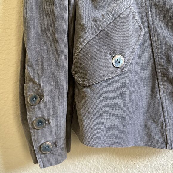 J. Jill Gray Cotton Spandex Corduroy Blazer Jacket Size M Medium Oversized - Picture 3 of 8